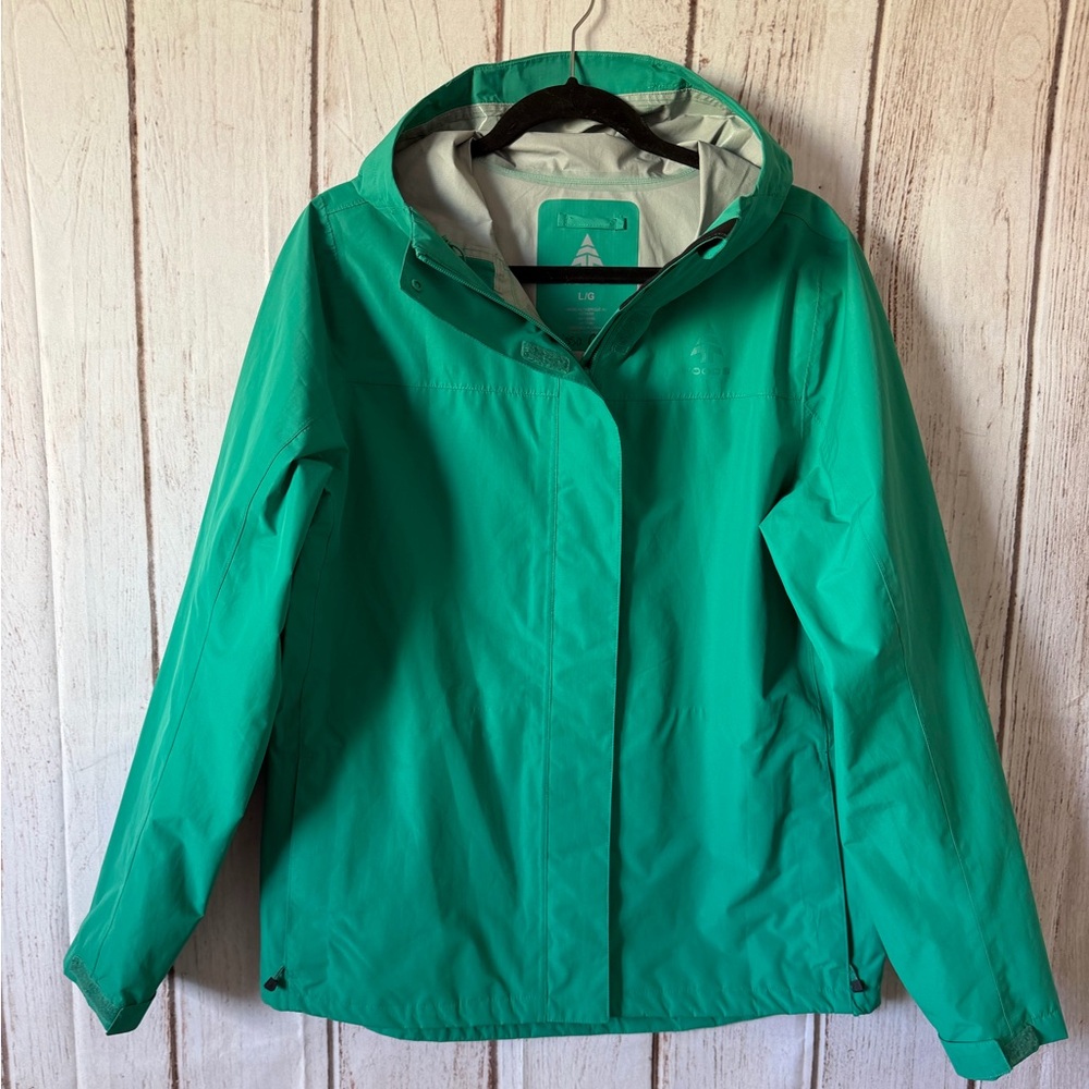Woods Women's Teal Green Hooded Waterproof Rain Jacket
Size Large